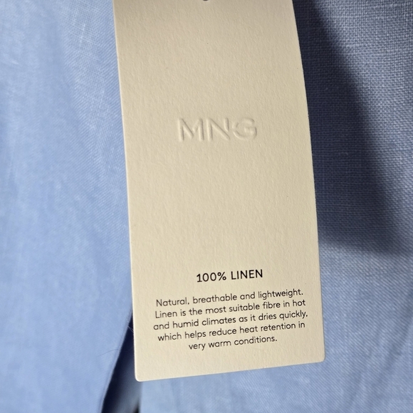 NWT Mango 100% Linen Blazer Suit and Pant Set Sky Blue Size 20 USA - Picture 6 of 16